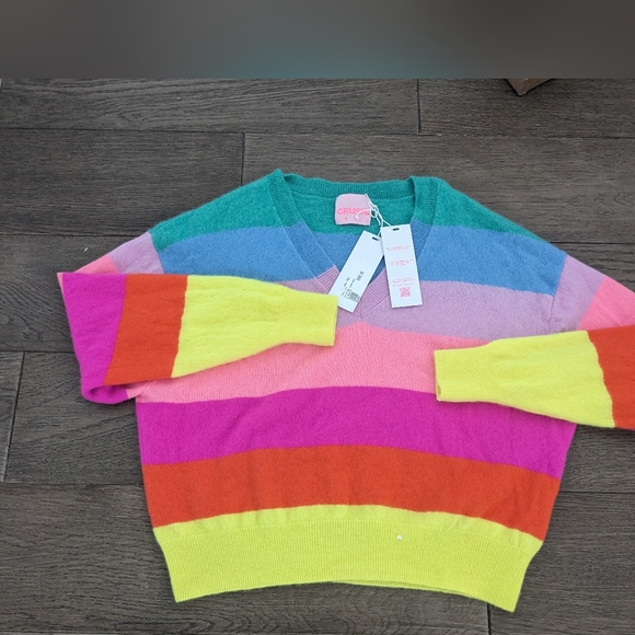 Crush Cashmere Malibu Rainbow Stripe Sweater - Picture 6 of 7